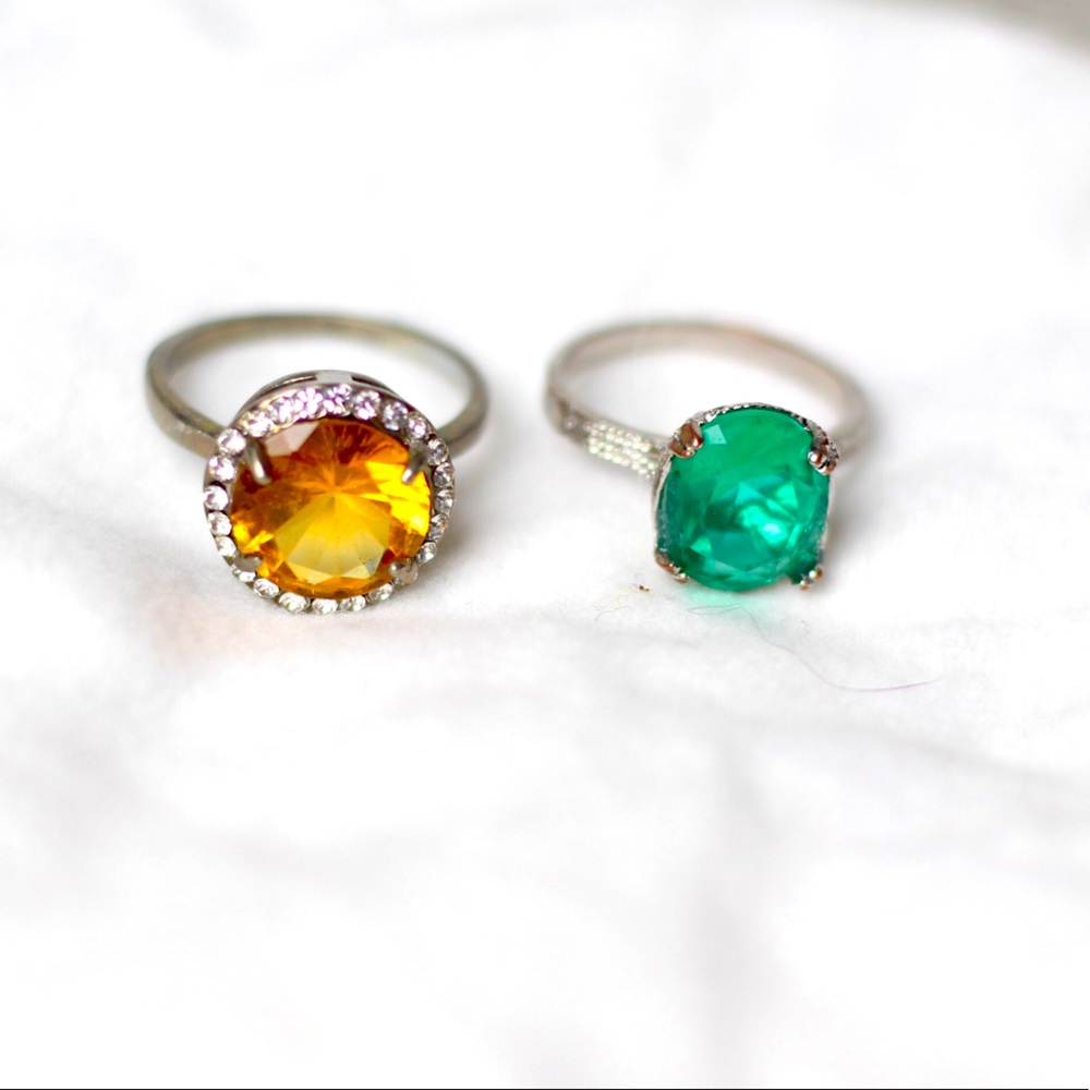 Emerald & Marigold Set of 2 Rings